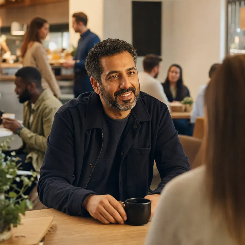 A groups pastor in the church café.